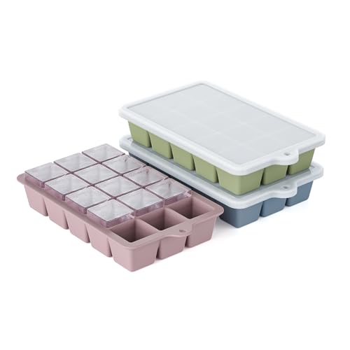 Minimalist Silicone Ice Cube Tray 3 Pack, HANCELANT Essentials