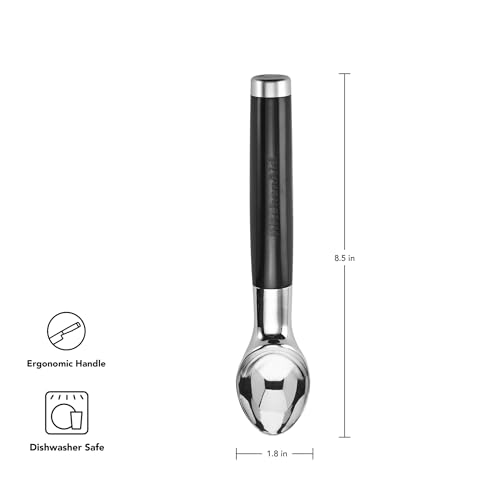 Eco-Friendly Classic Ice Cream Scoop, 8.6 inches, Black Set