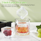 Modern Large Ice Cube Tray for Whiskey: 2" Big Silicone Ice