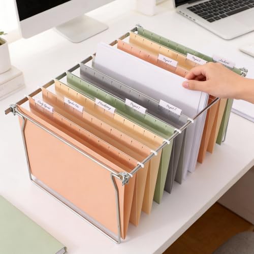 exclusive SUNEE 25 Count Hanging File Folders, Pastel Colors, Hanging