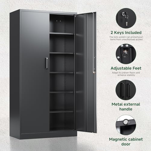Minimalist Letaya Metal Garage Storage Cabinets with Lock-72 Kit