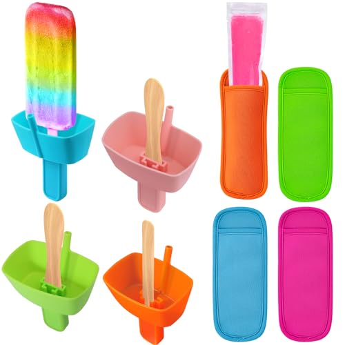 Minimalist AIERSA 8pcs Popsicle Holders and Ice Pop Sleeves Set for for Daily Use