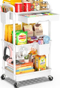 Smart Home SUNALLY 3 Tier Rolling Cart with Drawer, Bathroom Storage Organizer for Daily Use