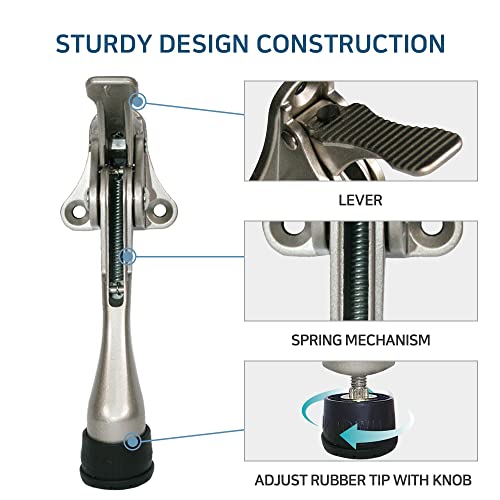 One Touch Kickdown Door Stopper, Door Holder, Heavy Duty Set