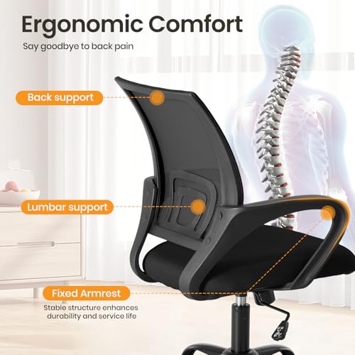 OLIXIS Office Desk Chair - Ergonomic Mid Back Essentials