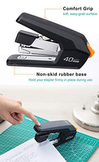 Minimalist Leven Effortless Desktop Stapler, 40 Sheet Capacity, One Finger Touch Set