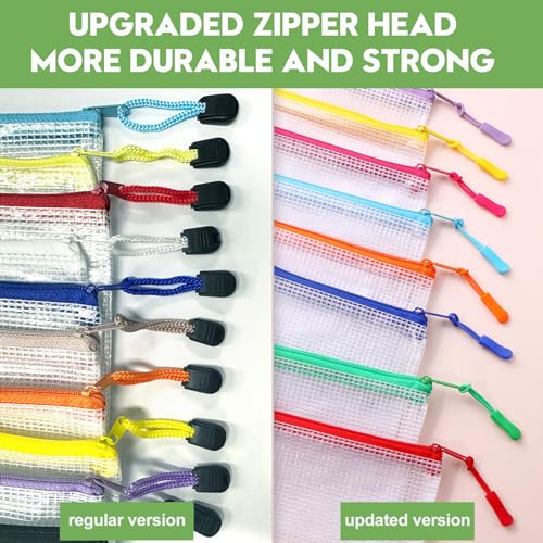 24pcs Mesh Zipper Pouch File Bags Puzzle Storage Bags, Essentials
