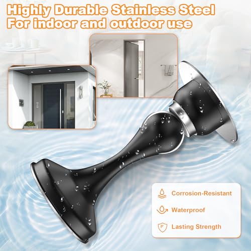 Modern Crosize Magnetic Door Stoppers 2 Pack, Stainless Steel Collection