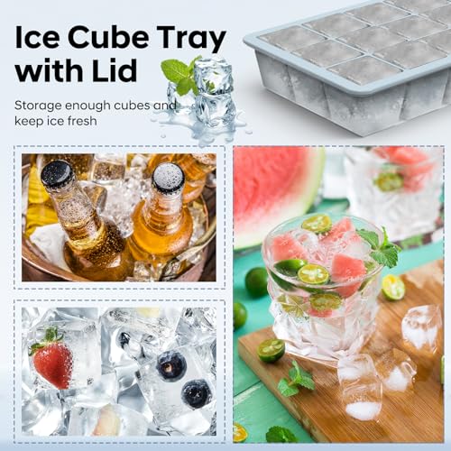 Minimalist Silicone Ice Cube Tray 3 Pack, HANCELANT Essentials