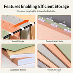 exclusive SUNEE 25 Count Hanging File Folders, Pastel Colors, Hanging