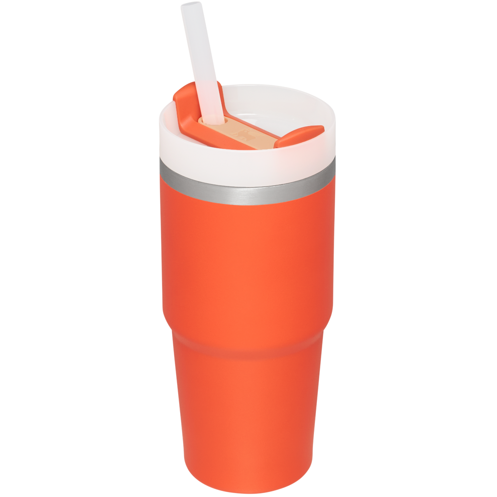 Splash-Resistant FlowState The Quencher H2.0 Flowstate Tumbler  | Stanley Create D329E - Double-Wall Vacuum Insulated Travel Tumbler with Straw Detail