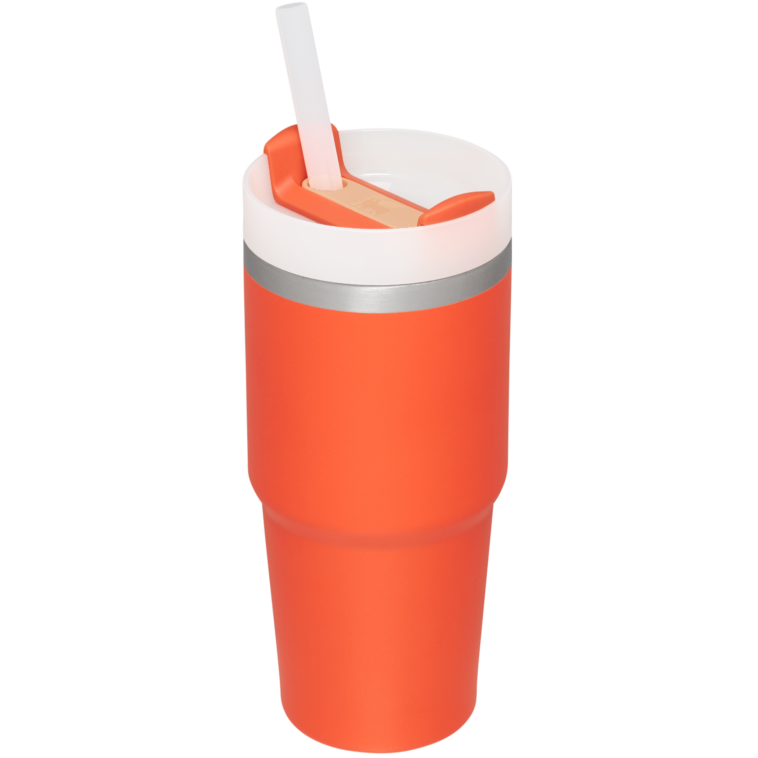 Splash-Resistant FlowState The Quencher H2.0 Flowstate Tumbler  | Stanley Create D329E - Double-Wall Vacuum Insulated Travel Tumbler with Straw Detail