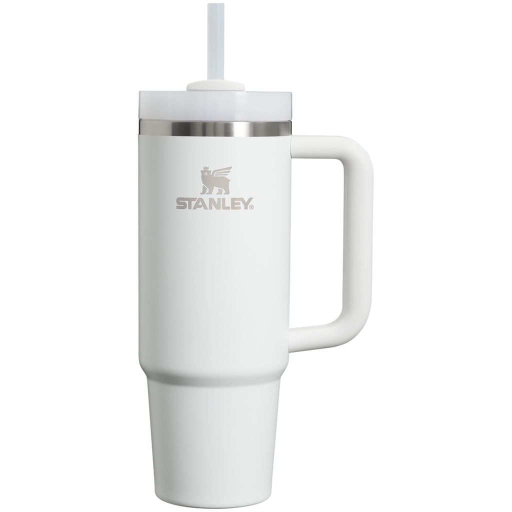 Splash-Resistant FlowState The Quencher H2.0 Flowstate Tumbler D051L - Double-Wall Vacuum Insulated Travel Tumbler with Straw - Frost