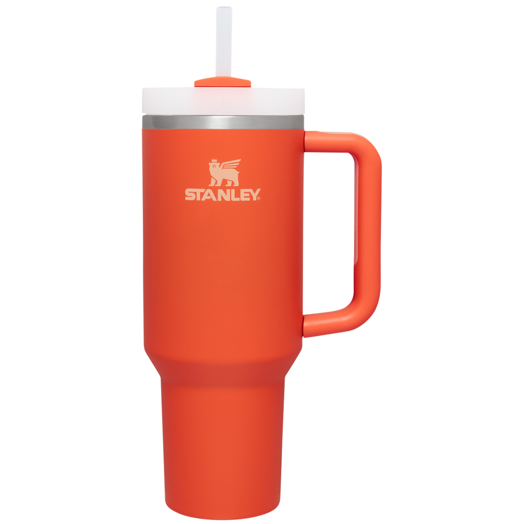 Double-Wall Vacuum The Quencher H2.0 Flowstate Tumbler  | Stanley Create D332L - Premium Stainless Steel Straw Cup for All-Day Hydration - Tigerlily
