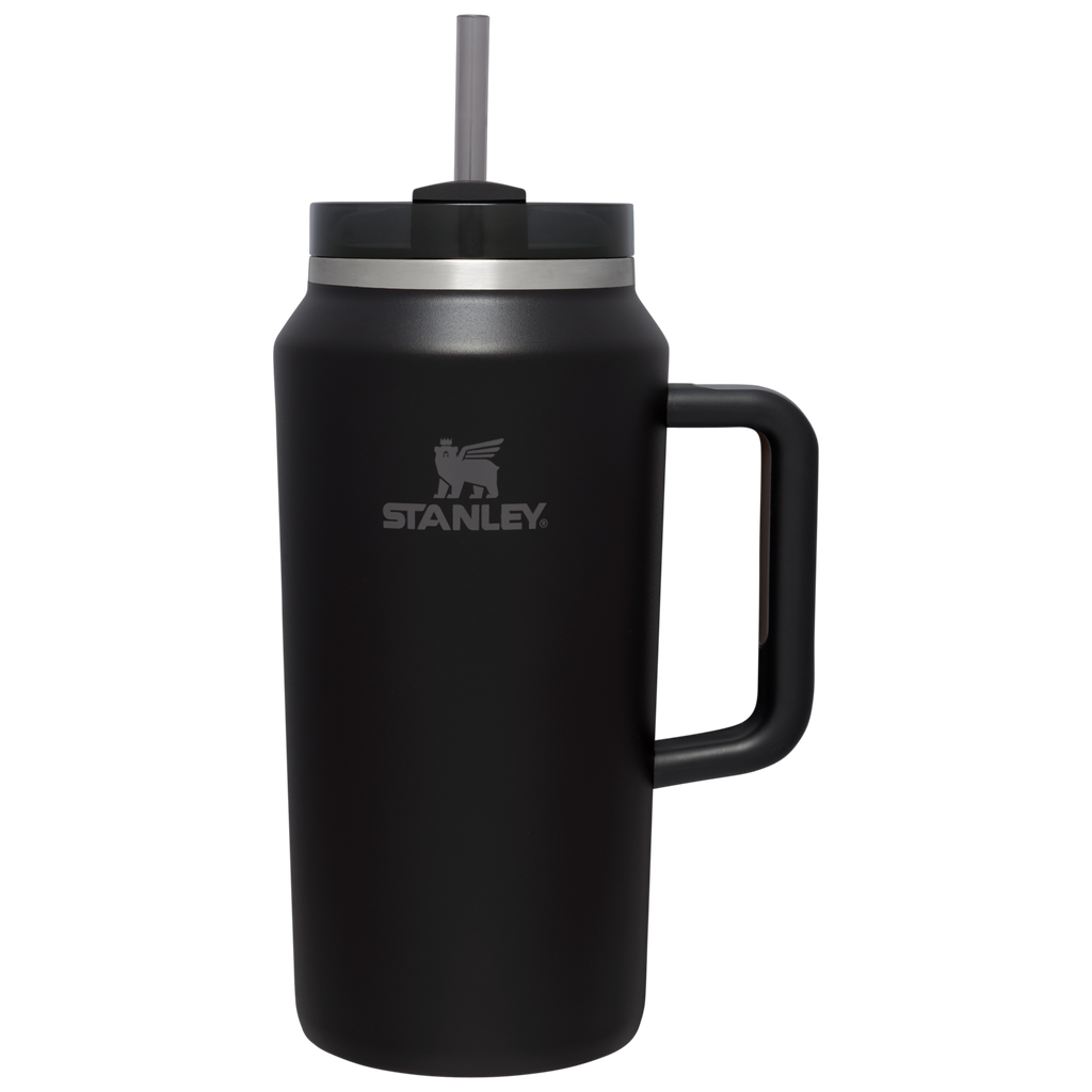 Splash-Resistant FlowState The Quencher H2.0 Flowstate Tumbler D365U - Double-Wall Vacuum Insulated Travel Tumbler with Straw - Black