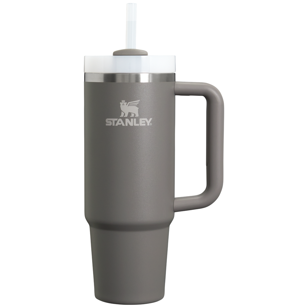 Splash-Resistant FlowState The Quencher H2.0 Flowstate Tumbler D051L - Double-Wall Vacuum Insulated Travel Tumbler with Straw - Stone