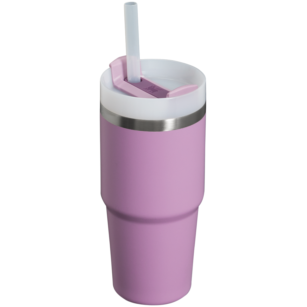 Splash-Resistant FlowState The Quencher H2.0 Flowstate Tumbler  | Stanley Create D329E - Double-Wall Vacuum Insulated Travel Tumbler with Straw Detail