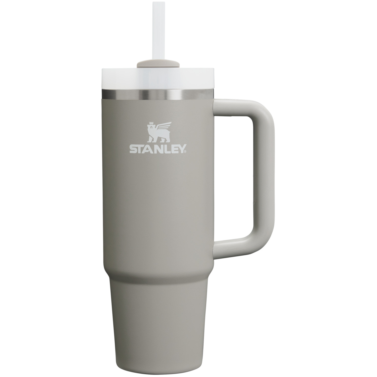 Splash-Resistant FlowState The Quencher H2.0 Flowstate Tumbler D051L - Double-Wall Vacuum Insulated Travel Tumbler with Straw - Ash