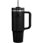 Splash-Resistant FlowState The Quencher H2.0 Flowstate Tumbler D051L - Double-Wall Vacuum Insulated Travel Tumbler with Straw - Black 2.0