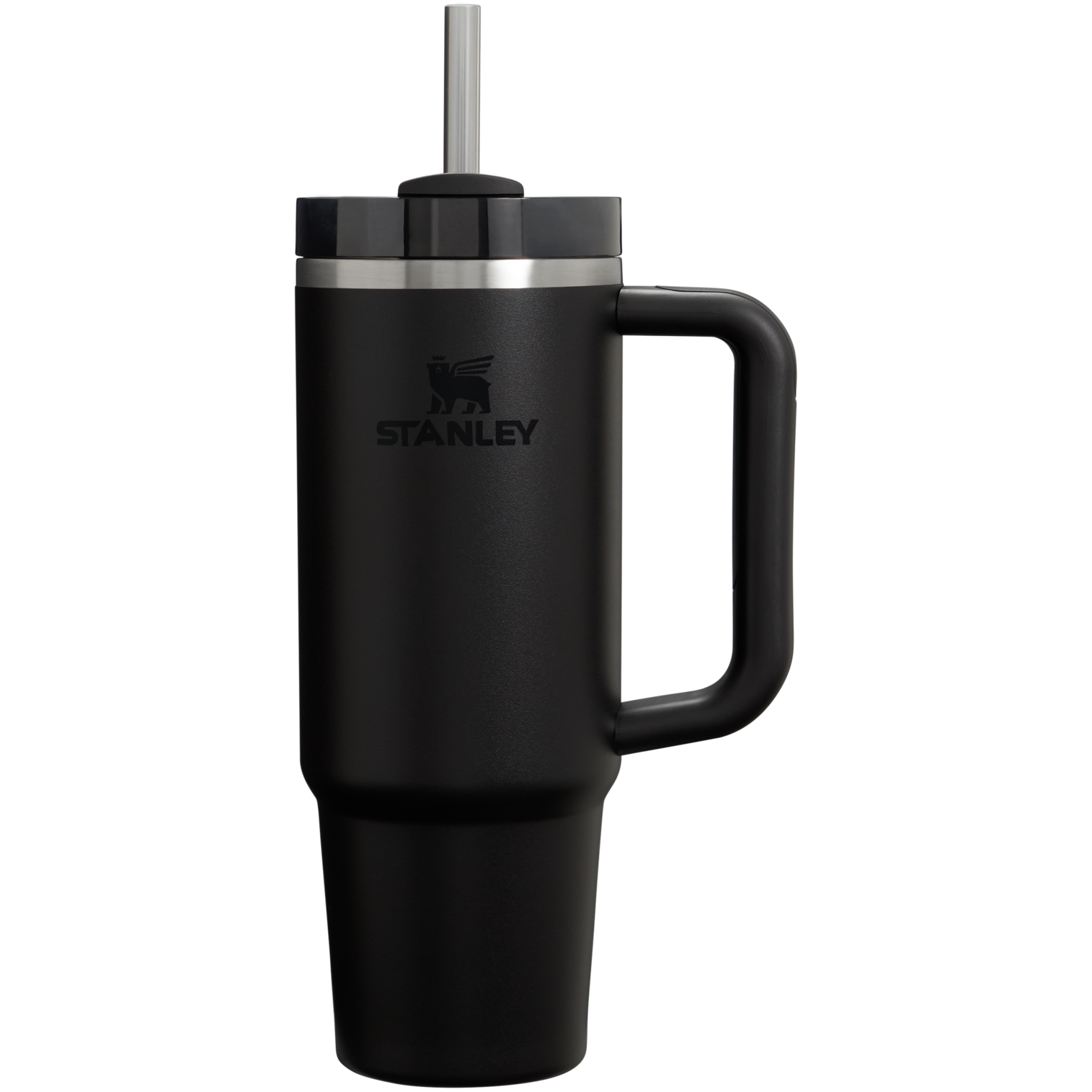 Splash-Resistant FlowState The Quencher H2.0 Flowstate Tumbler D051L - Double-Wall Vacuum Insulated Travel Tumbler with Straw - Black 2.0