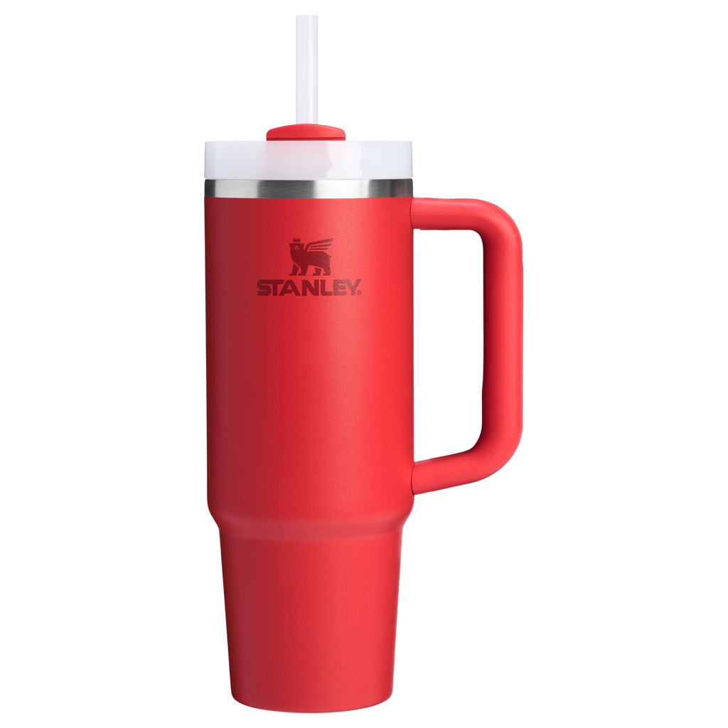 Splash-Resistant FlowState The Quencher H2.0 Flowstate Tumbler D051L - Double-Wall Vacuum Insulated Travel Tumbler with Straw - Chili Red