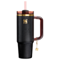 Double-Wall Vacuum The Quencher Luxe H2.0 Flowstate Tumbler D171F - Premium Stainless Steel Straw Cup for All-Day Hydration - Black Snakeskin