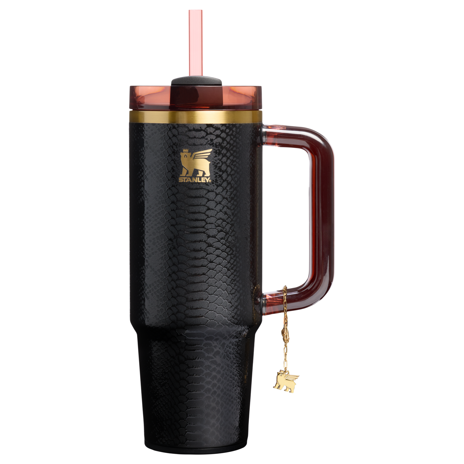 Double-Wall Vacuum The Quencher Luxe H2.0 Flowstate Tumbler D171F - Premium Stainless Steel Straw Cup for All-Day Hydration - Black Snakeskin