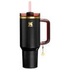 Double-Wall Vacuum The Quencher Luxe H2.0 Flowstate Tumbler D170A - Premium Stainless Steel Straw Cup for All-Day Hydration - Black Snakeskin