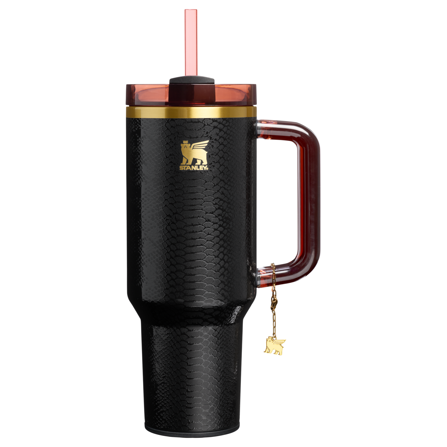 Double-Wall Vacuum The Quencher Luxe H2.0 Flowstate Tumbler D170A - Premium Stainless Steel Straw Cup for All-Day Hydration - Black Snakeskin