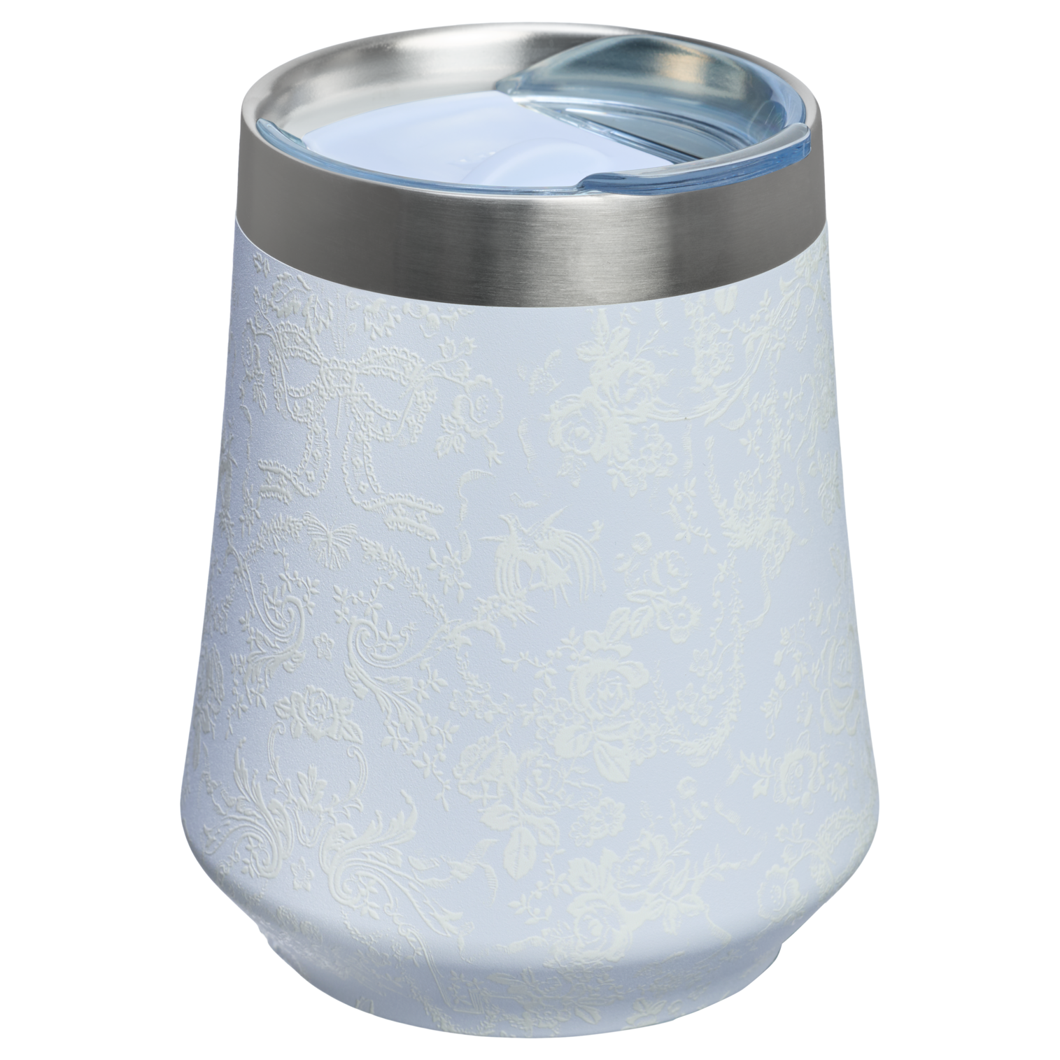 Elegant Stemless Stanley 1913 x LoveShackFancy Holiday Reserve Wine Tumbler D204X - Elegant Stemless Vacuum Insulated Wine Tumbler Detail