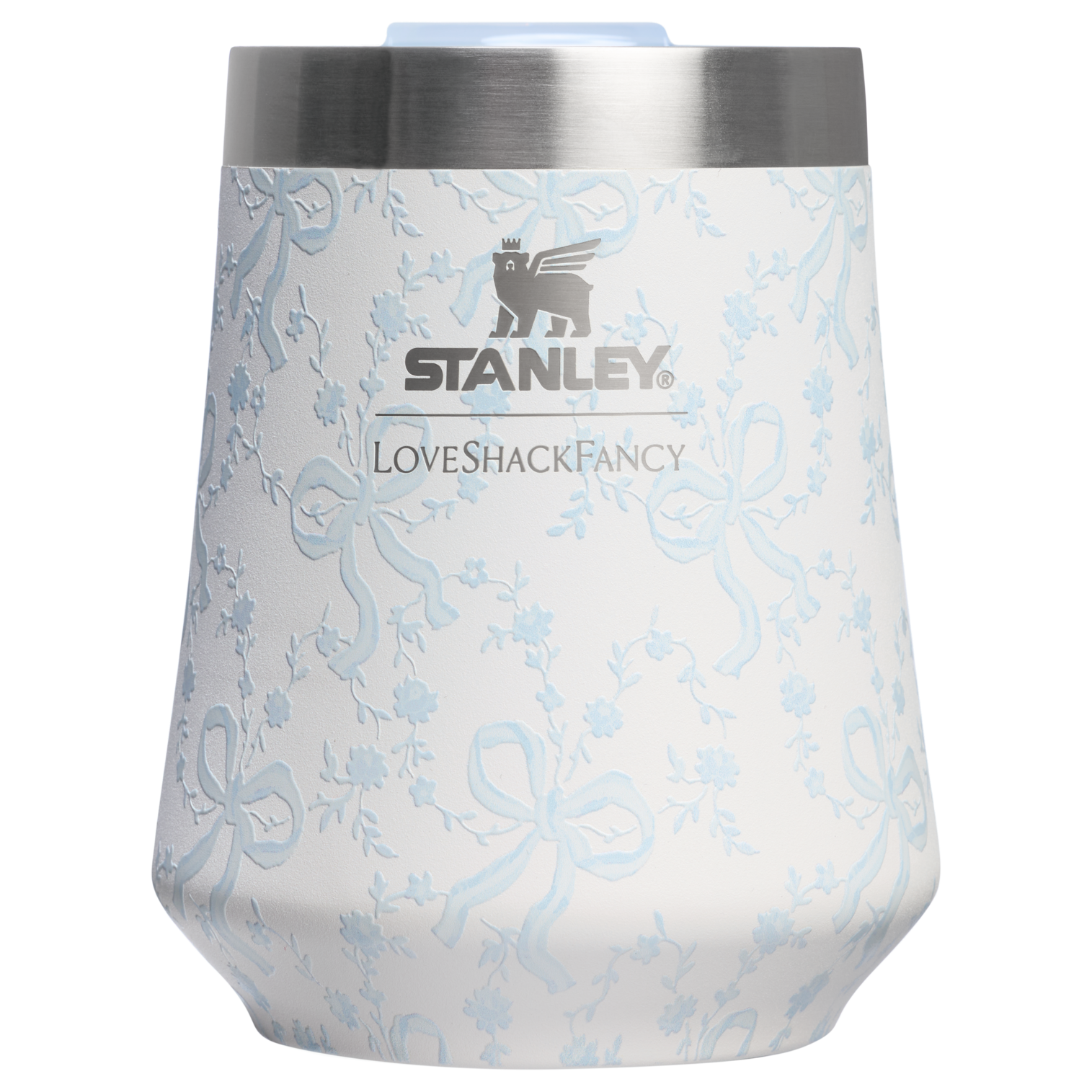 Shatterproof Luxury Stanley 1913 x LoveShackFancy Holiday The Reserve Wine Tumbler Set | 2-pack D205C - Reserve Collection Stainless Steel Whiskey Cup Detail