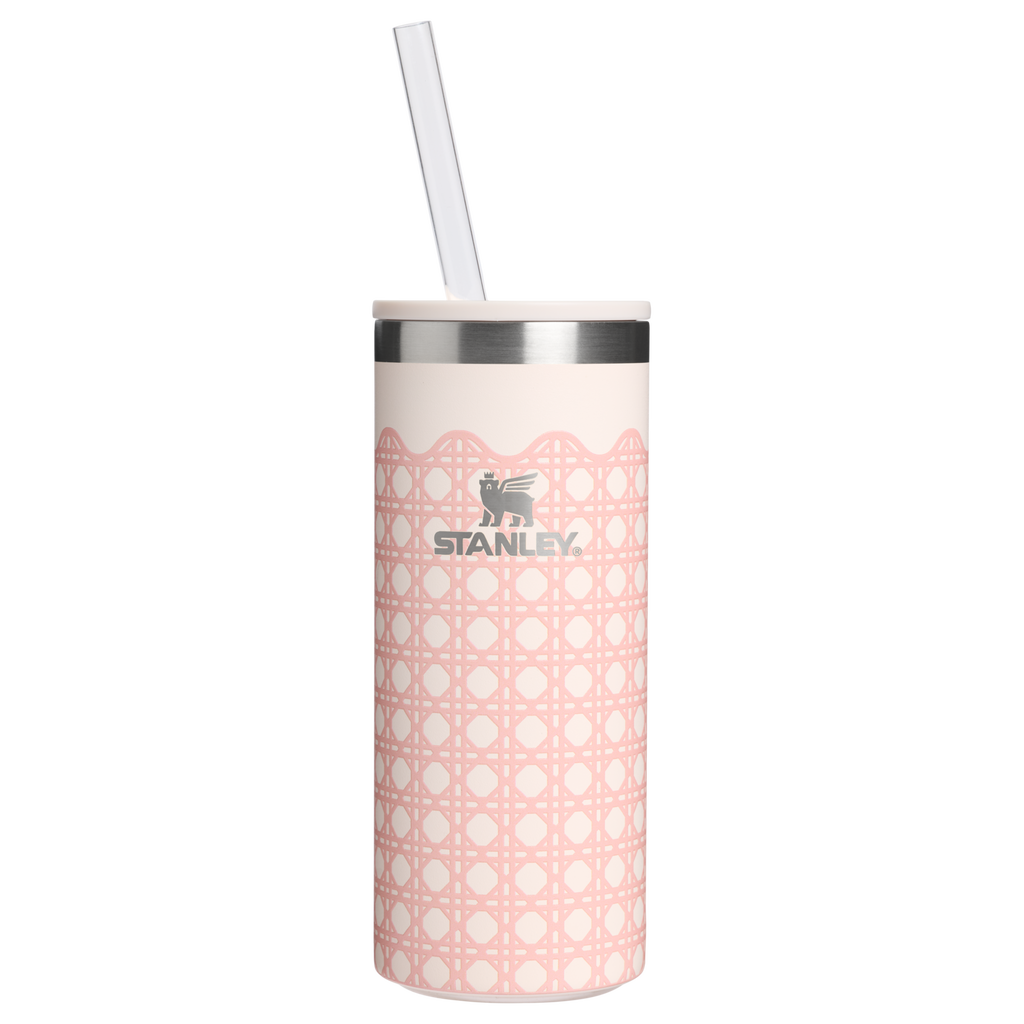 Portable Mini The Everyday Slim Can Cooler Cup D350R - Compact All-Weather Soft-Sided Cooler Backpack - Rose Quartz Rattan