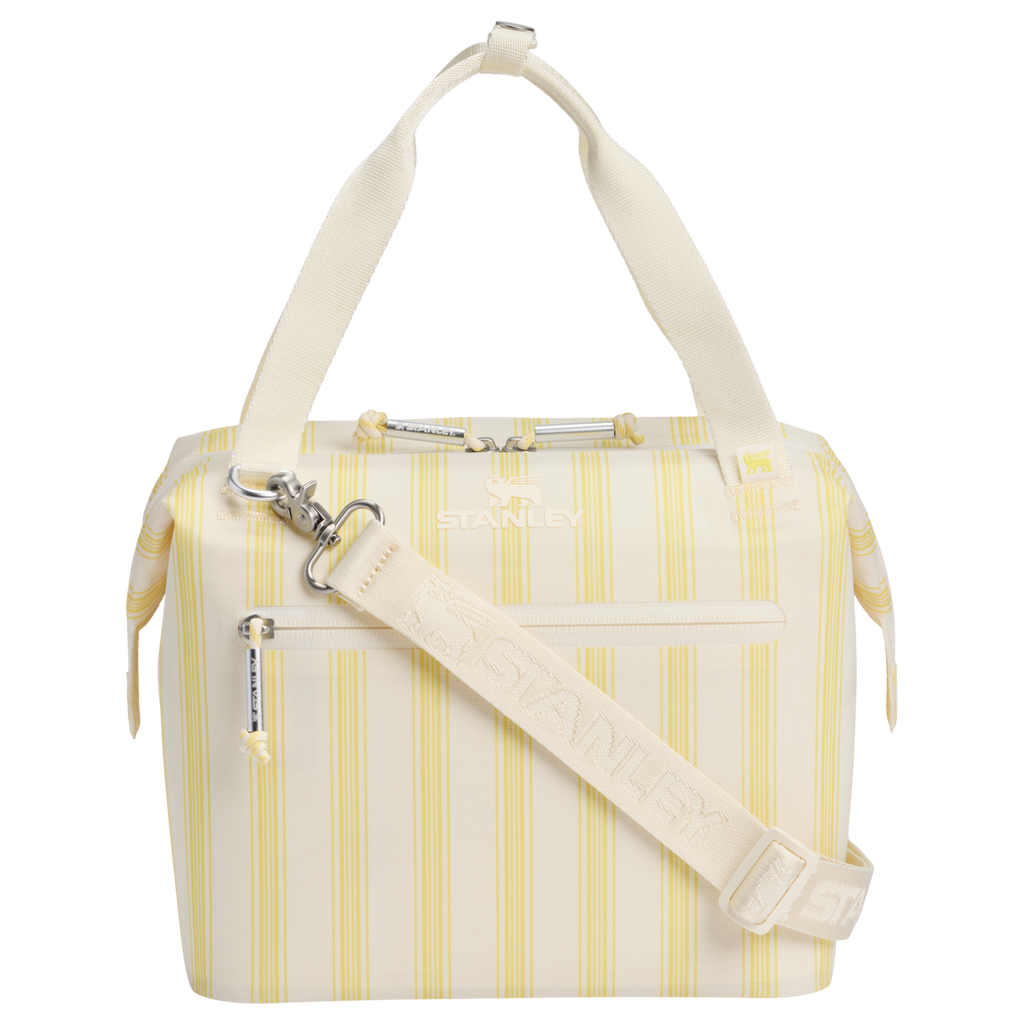 Ice-Retention The All Day Julienne Mini Cooler D349V - Leak-Proof Insulated Mini Cooler Bag for Lunch - Cream Picnic Stripe