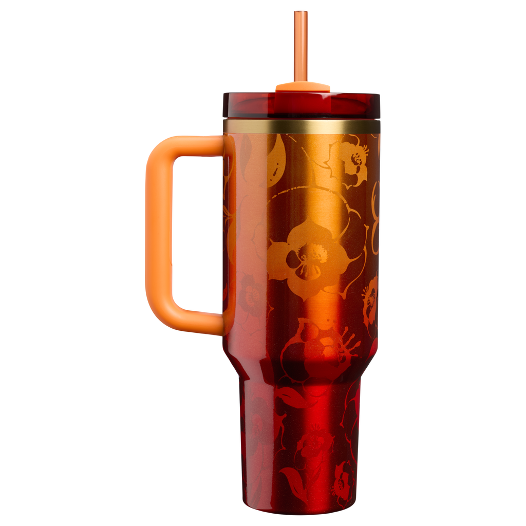 Car-Cup Friendly The Stanley 1913 x Karol G Quencher H2.0 Flowstate Tumbler D275T - FlowState 3-Position Lid Insulated Travel Mug Detail