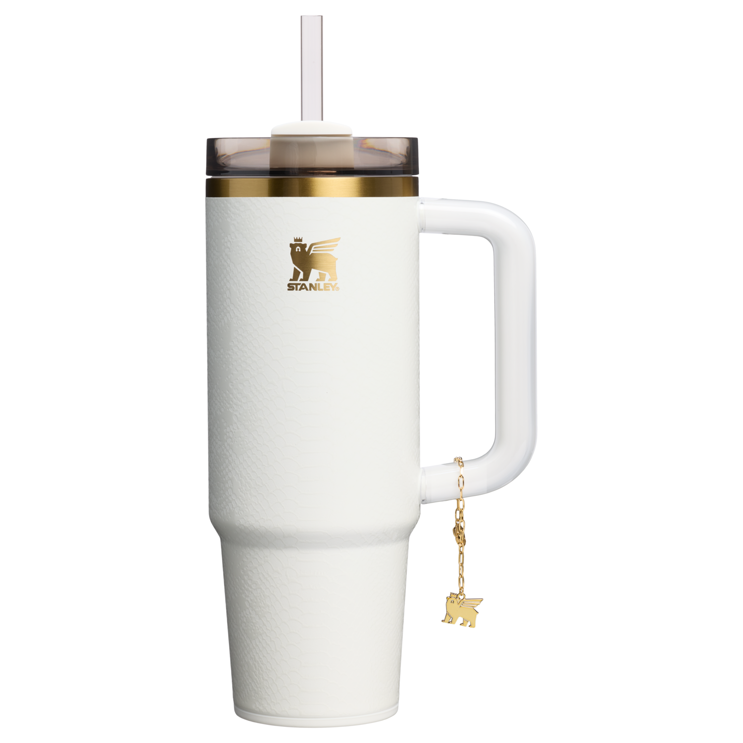 Double-Wall Vacuum The Quencher Luxe H2.0 Flowstate Tumbler D171F - Premium Stainless Steel Straw Cup for All-Day Hydration - Pale Stone Snakeskin