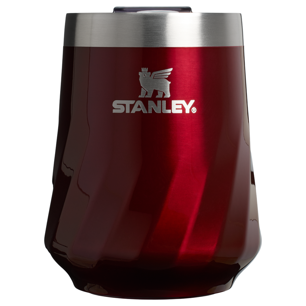 Flavor-Preserving The Textured Reserve Wine Tumbler D141Z - Premium Insulated Egg-Shaped Wine Glass for Outdoors - Garnet Shine