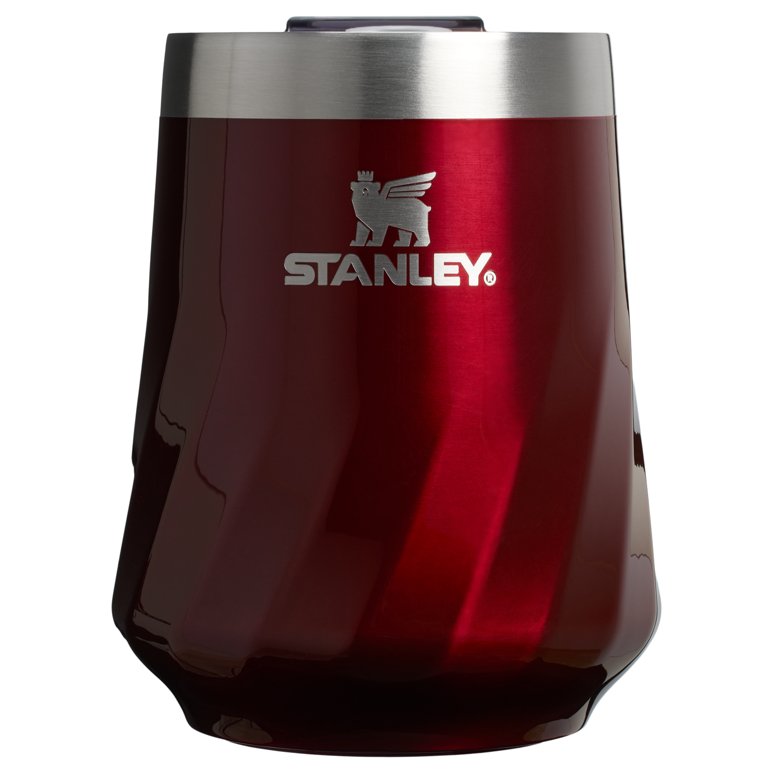 Flavor-Preserving The Textured Reserve Wine Tumbler D141Z - Premium Insulated Egg-Shaped Wine Glass for Outdoors - Garnet Shine