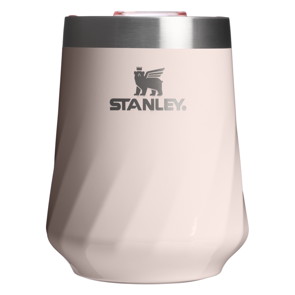 Flavor-Preserving The Textured Reserve Wine Tumbler D141Z - Premium Insulated Egg-Shaped Wine Glass for Outdoors - Rose Quartz Gloss
