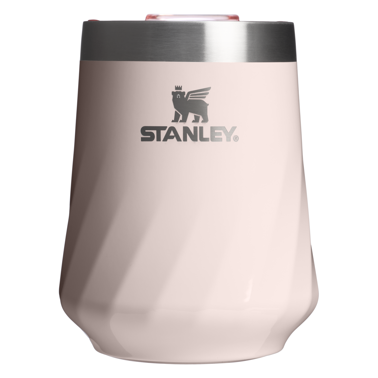 Flavor-Preserving The Textured Reserve Wine Tumbler D141Z - Premium Insulated Egg-Shaped Wine Glass for Outdoors - Rose Quartz Gloss