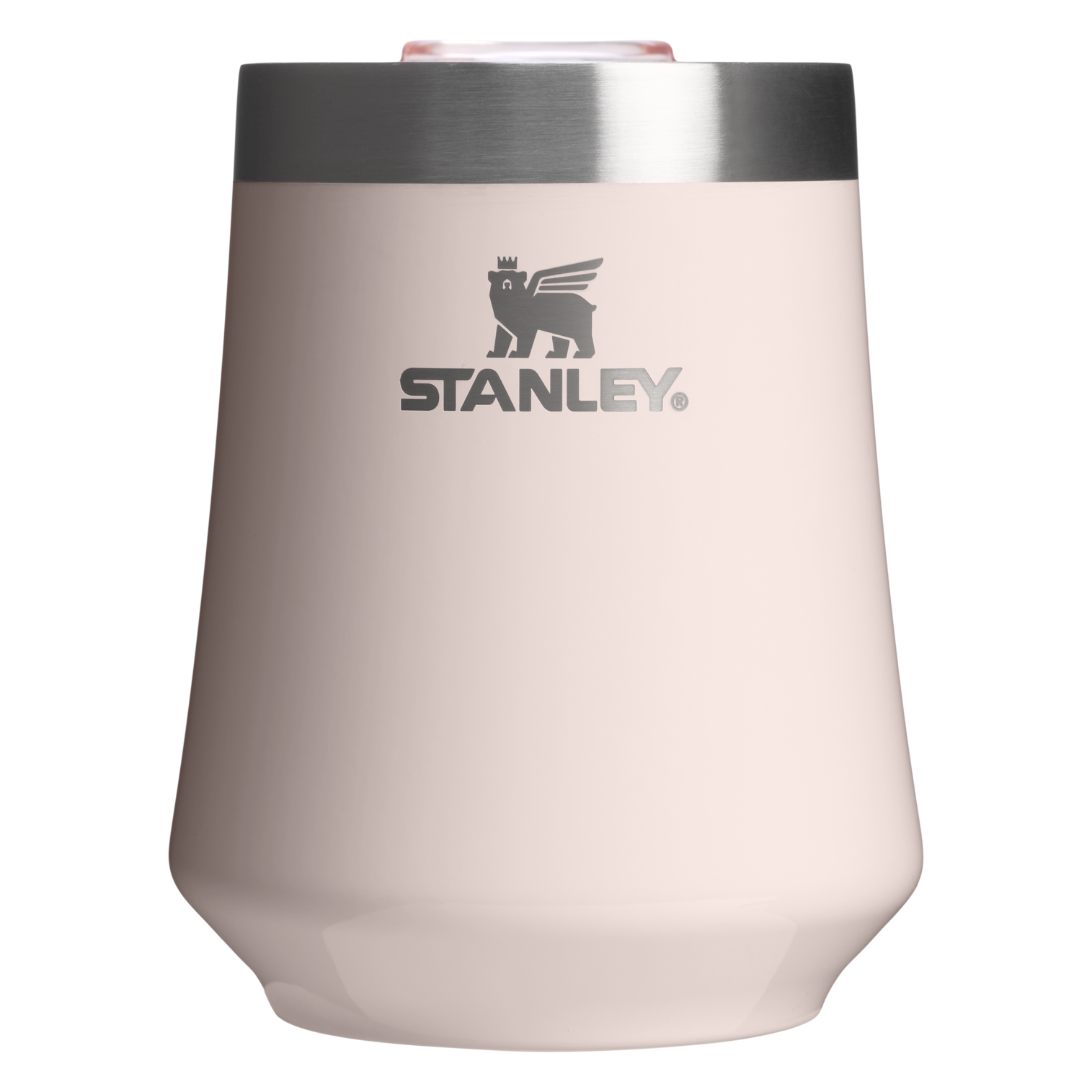 Premium Matte The Reserve Wine Tumbler D125V - Premium Insulated Egg-Shaped Wine Glass for Outdoors - Rose Quartz Gloss