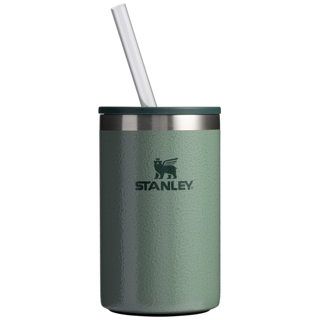 Premium All-Weather The Everyday Can Cooler Cup | Stanley Create D313H - Heavy-Duty Ice-Retention Food & Beverage Carrier - Hammertone Green