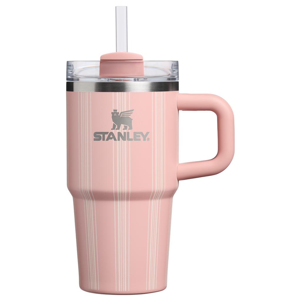 Splash-Resistant FlowState The Quencher H2.0 Flowstate Tumbler D344H - FlowState 3-Position Lid Insulated Travel Mug - Peach Rose Picnic Stripe