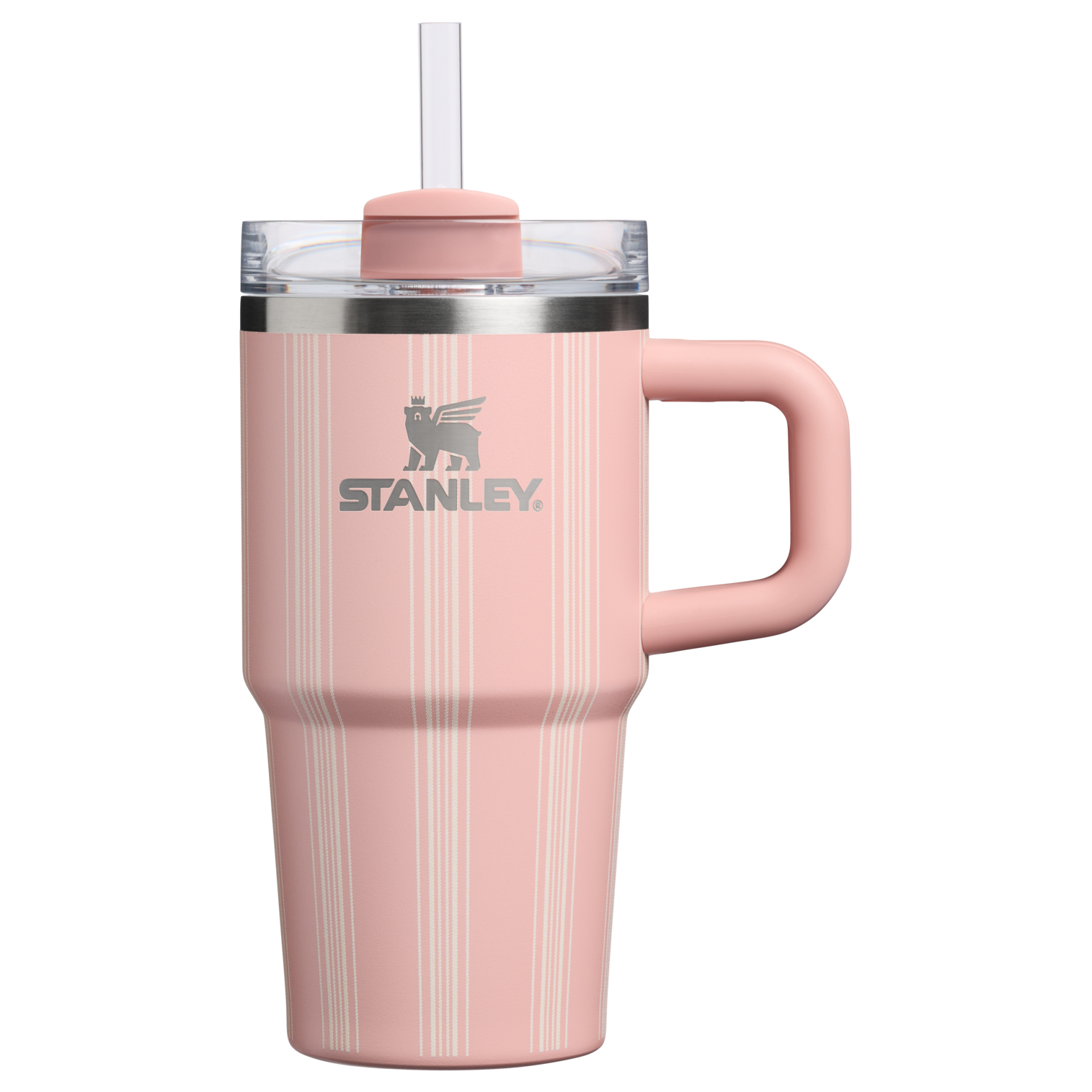 Splash-Resistant FlowState The Quencher H2.0 Flowstate Tumbler D344H - FlowState 3-Position Lid Insulated Travel Mug - Peach Rose Picnic Stripe