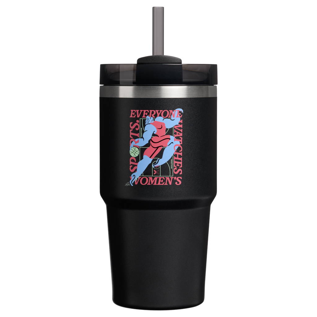 Car-Cup Friendly The Quencher H2.0 Flowstate Tumbler D341T - Premium Stainless Steel Straw Cup for All-Day Hydration - Tournament Black
