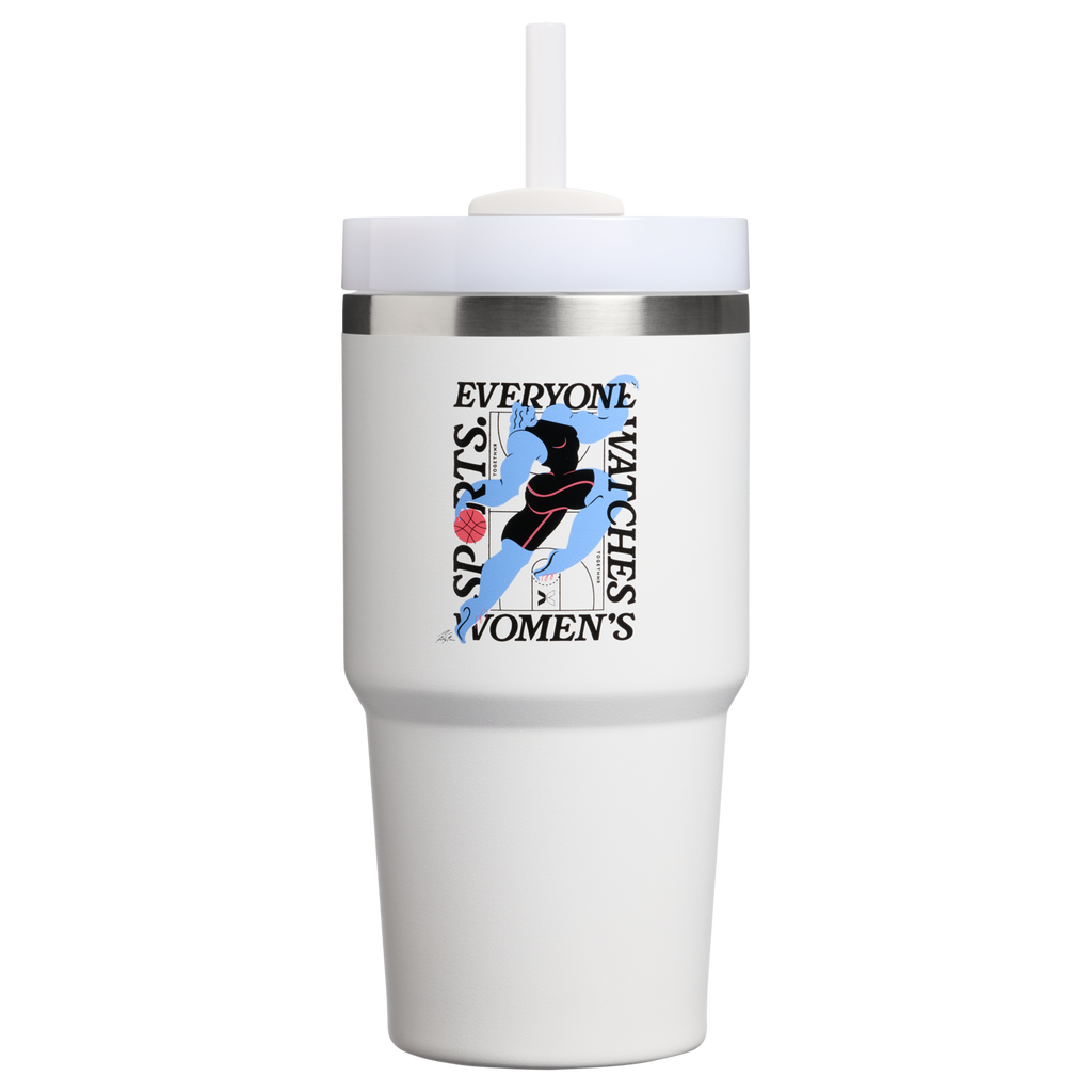 Car-Cup Friendly The Quencher H2.0 Flowstate Tumbler D341T - Premium Stainless Steel Straw Cup for All-Day Hydration - Tournament White