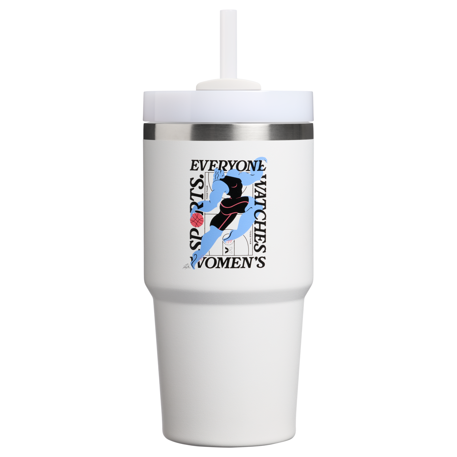 Car-Cup Friendly The Quencher H2.0 Flowstate Tumbler D341T - Premium Stainless Steel Straw Cup for All-Day Hydration - Tournament White