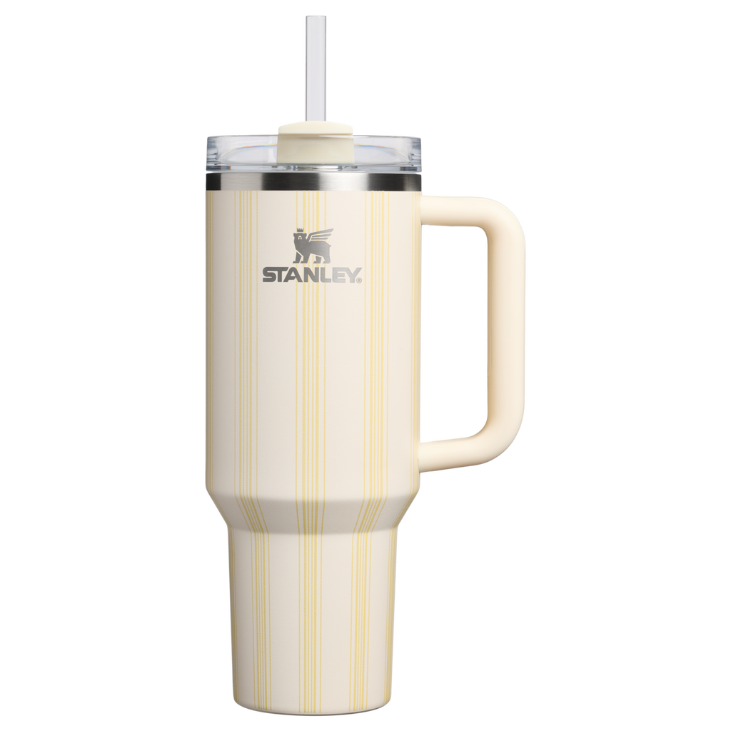 Large Capacity The Quencher H2.0 Flowstate Tumbler D342C - FlowState 3-Position Lid Insulated Travel Mug - Cream Picnic Stripe