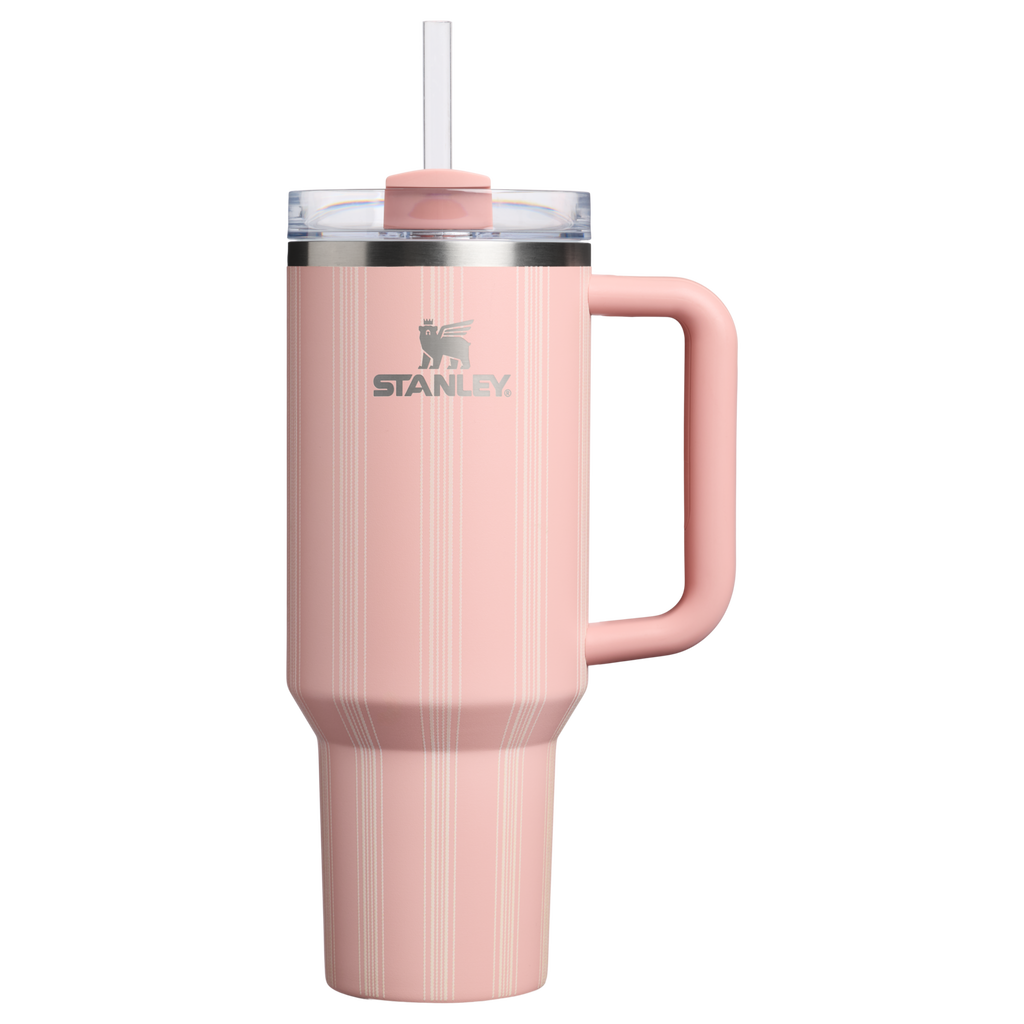 Large Capacity The Quencher H2.0 Flowstate Tumbler D342C - FlowState 3-Position Lid Insulated Travel Mug - Peach Rose Picnic Stripe