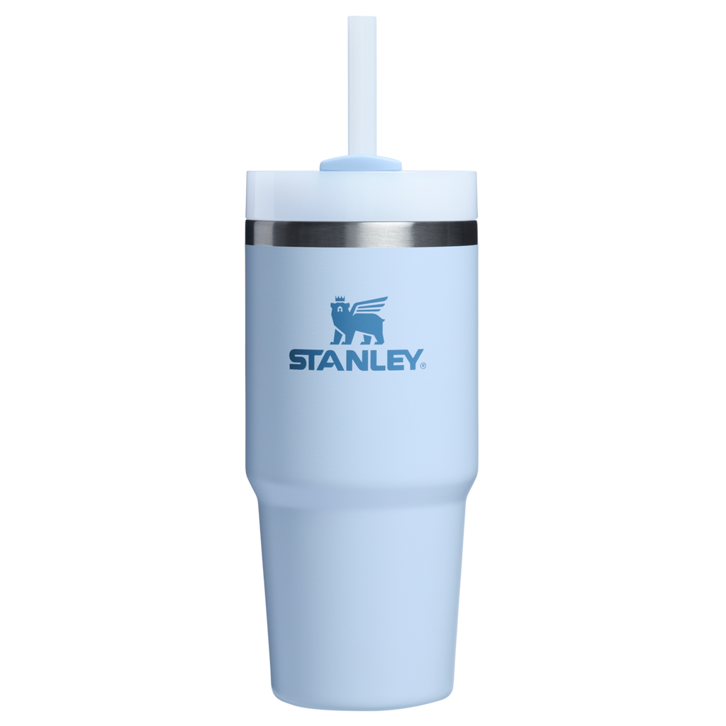 Splash-Resistant FlowState The Quencher H2.0 Flowstate Tumbler  | Stanley Create D329E - Double-Wall Vacuum Insulated Travel Tumbler with Straw - Glacier