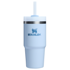 Splash-Resistant FlowState The Quencher H2.0 Flowstate Tumbler  | Stanley Create D329E - Double-Wall Vacuum Insulated Travel Tumbler with Straw - Glacier